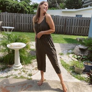 Olive green Capri jumpsuit